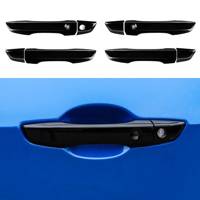 Thenice for 10th Gen Civic Accessories Door Handle Cover Exterior Decoration Compatible with Honda Civic 2021 2020 2019 2018 2017 2016 with Smart Auto Lock Holes -Black - Image 1